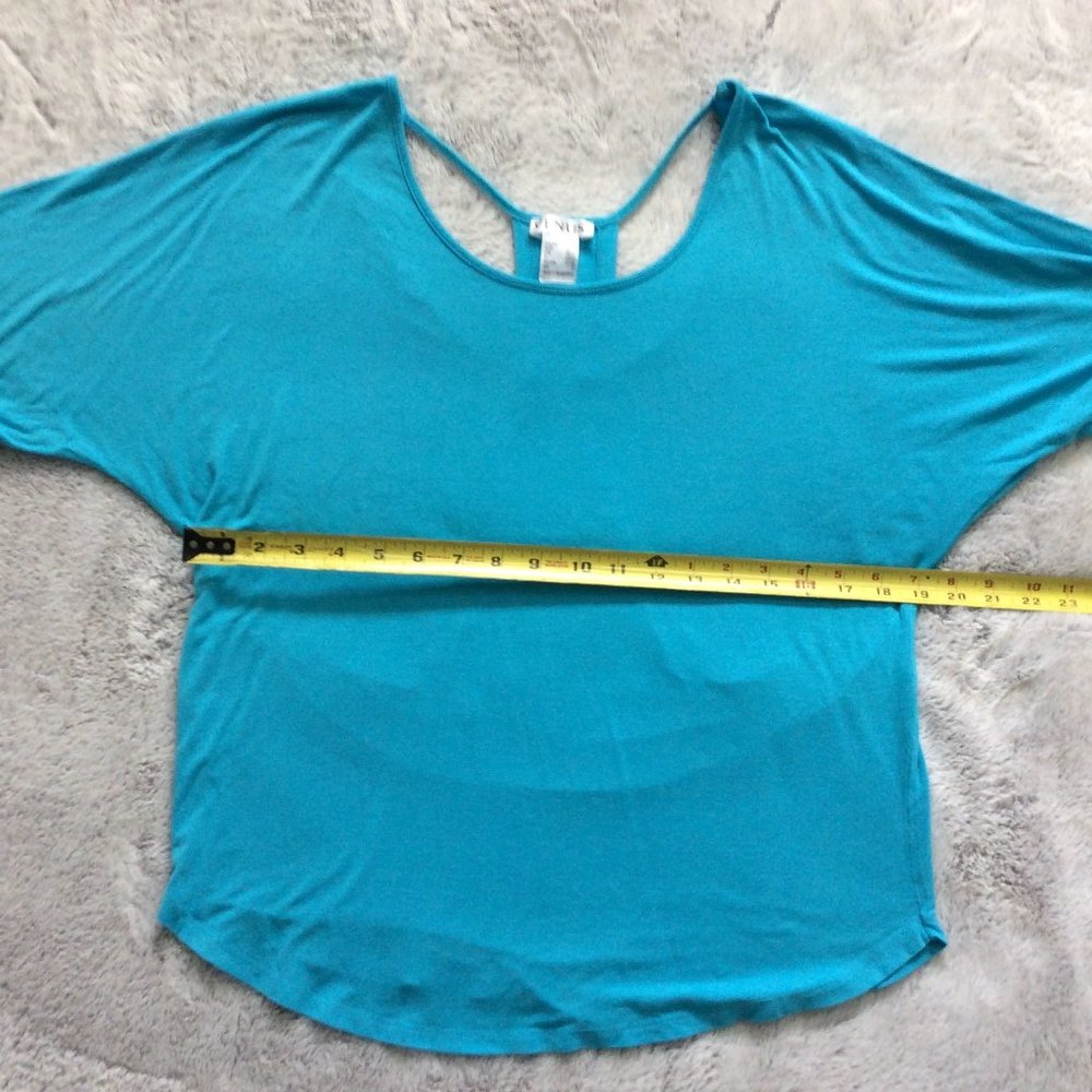 Venus *AQUA BLUE* Racerback Basic Short Sleeve Top - Picture 3 of 9